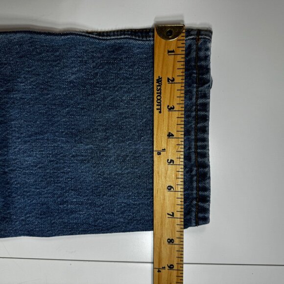 Princess Polly Blue Denim Button Fly Straight Leg Jeans Size 0 (26x28) - Picture 12 of 15